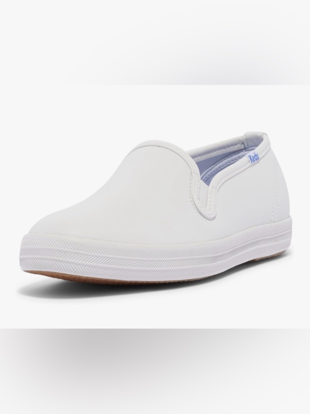 Keds White Slip-On Leather Sneakers, 6.5